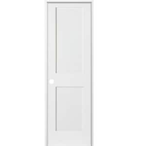 18 in. x 80 in. Craftsman Shaker Primed MDF 2-Panel Right-Hand Solid Core Wood Single Prehung Interior Door