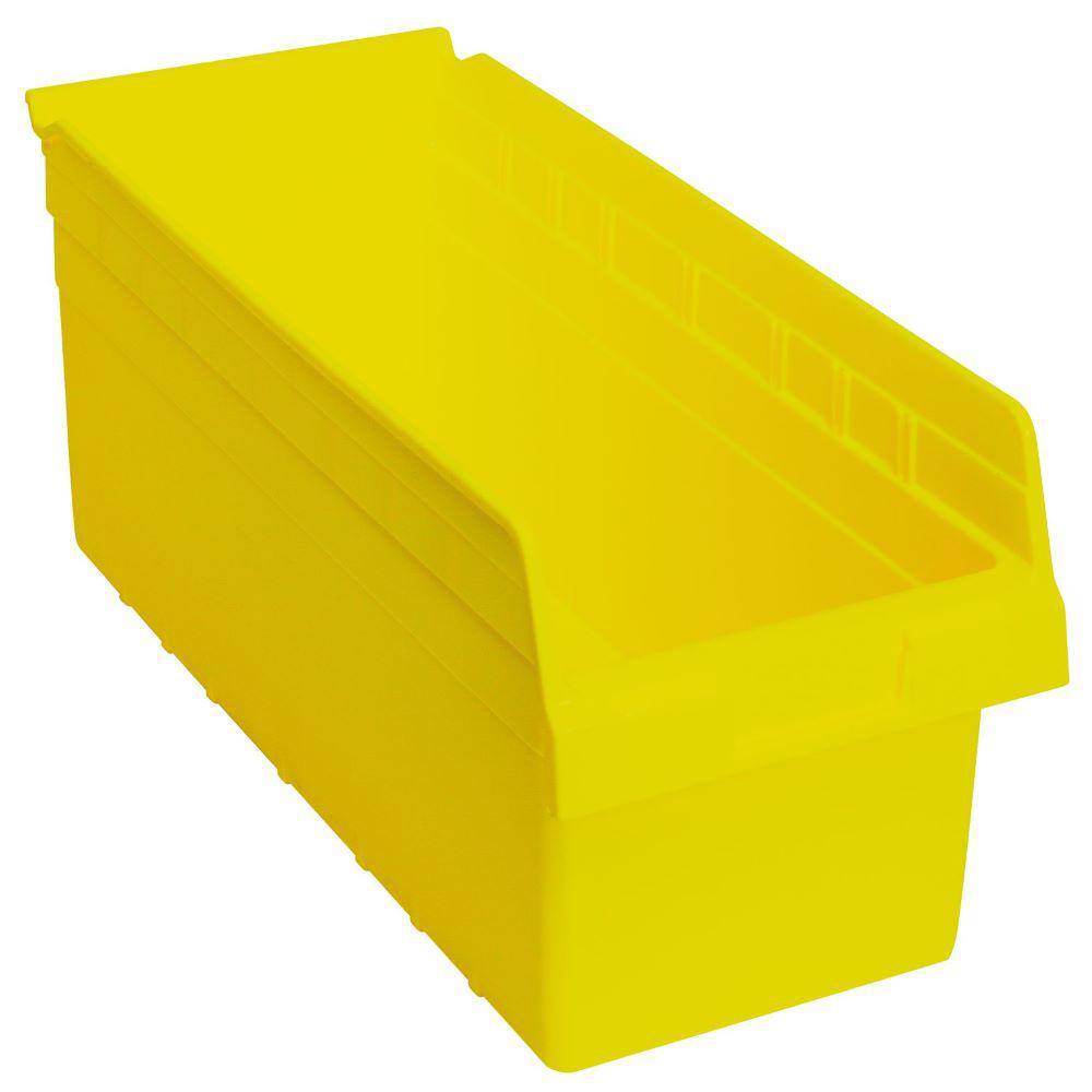 Quantum Nesting Plastic Shelf Bin 12" x 6-5/8" x 4" 30/Case Yellow 