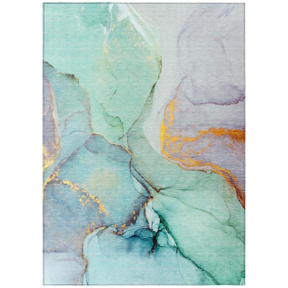 Teal 10 ft. x 14 ft. Abstract Indoor / Outdoor Area Rug price history on PriceWatchPro