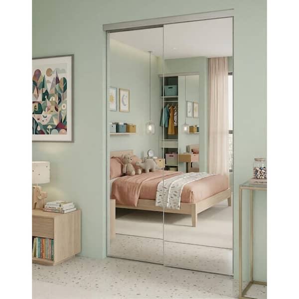 Impact Plus 60 in. x 80 in. Beveled Edge Backed Mirror Aluminum