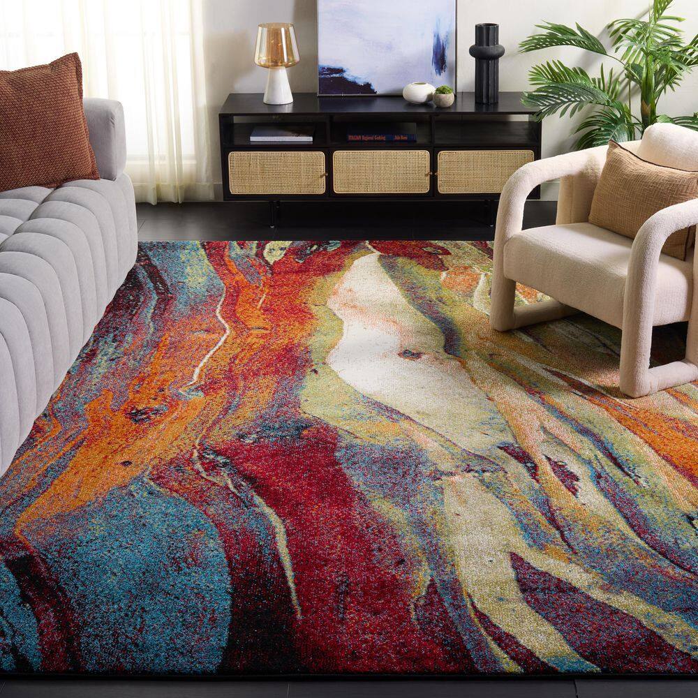 Glacier 11 X 14 Red/Green Abstract Area Rug price history on PriceWatchPro