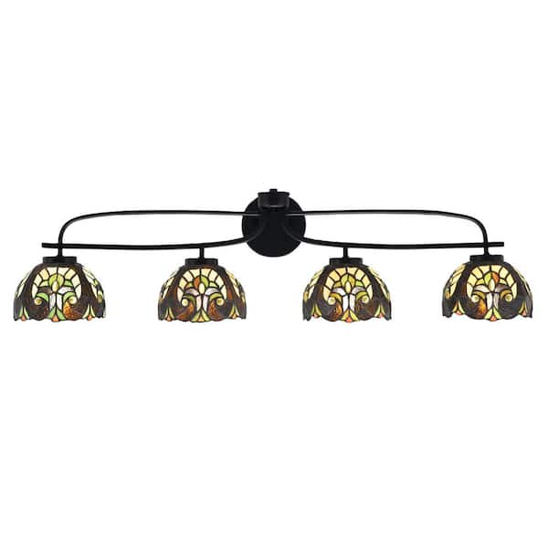 Unbranded Olympia 38.25 in. 4-Light Matte Black Vanity Light