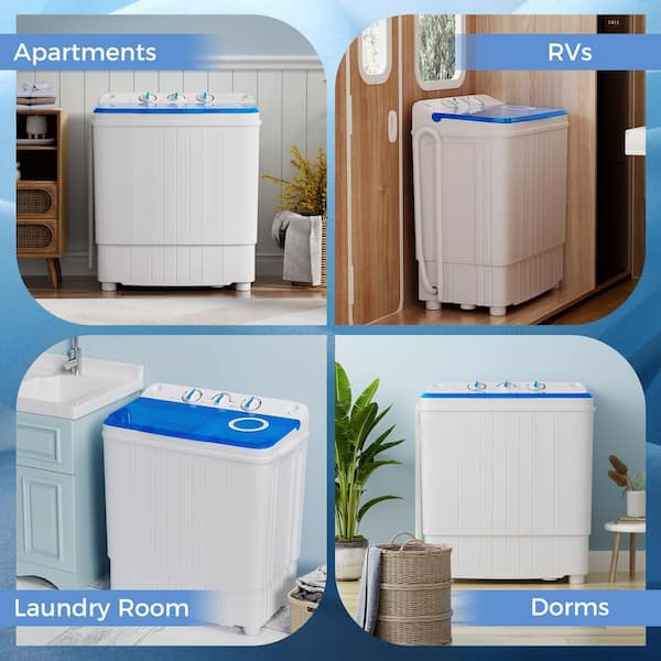 Volenca 1.7 cu. ft. Portable All-in-One Washer Dryer Combo in Blue 