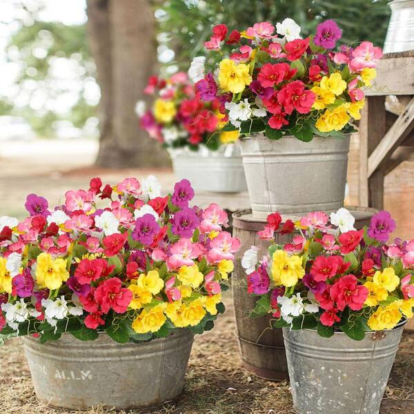 16.93 in. Artificial Multicolor Outdoor Indoor UV Resistant