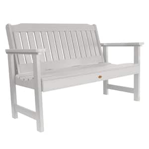 Lehigh 4 ft. 2-Person White Recycled Plastic Outdoor Garden Bench
