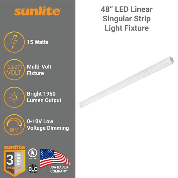 2 ft. 100-Watt Equivalent Integrated LED Cool White (4000K) Linear Single Strip Light Fixture