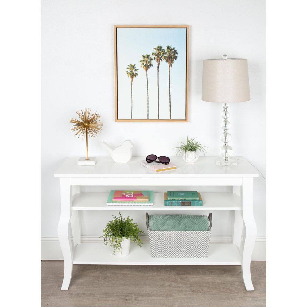 Natural Framed Four Palm Trees Canvas Wall Art