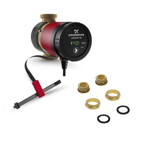 Grundfos Comfort UP10-16 PM BU/LC - Circulator Pump with ft. Cord and 3/4 in. NPT Bronze Union Set 98420224-529912 - The Home