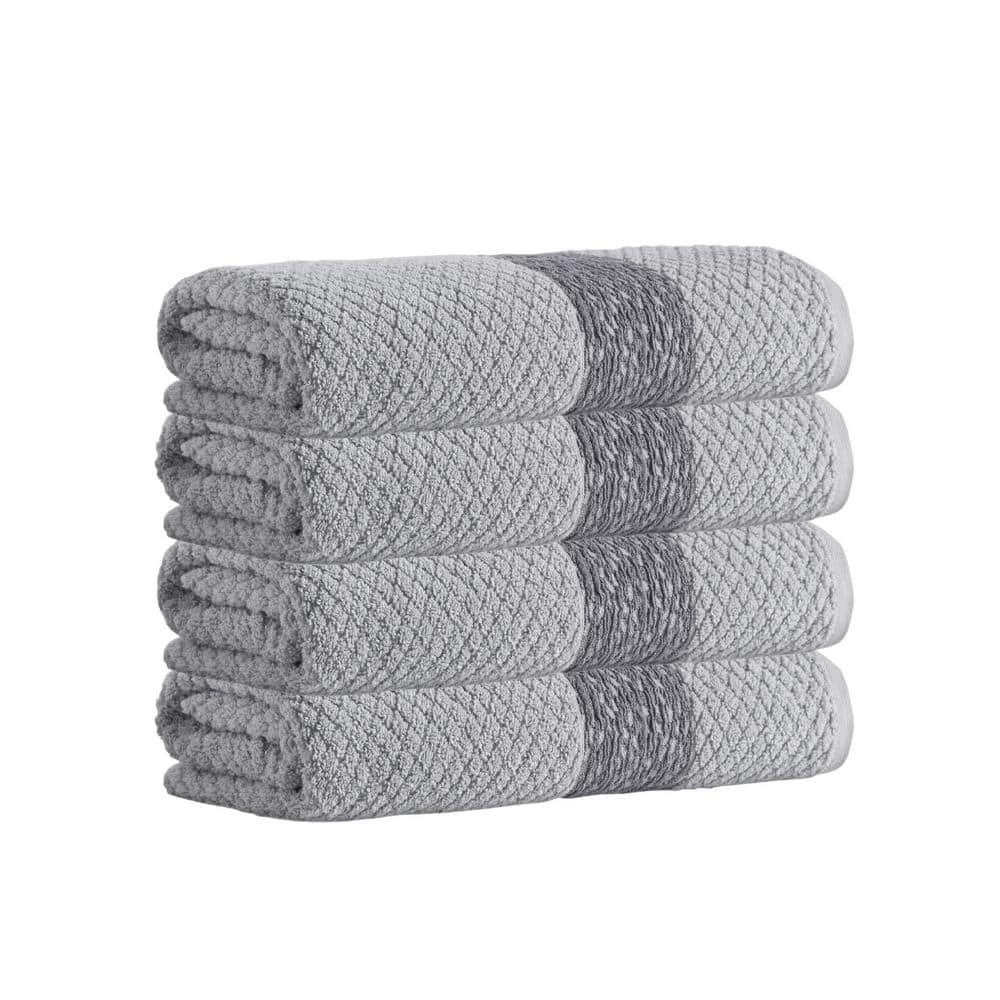 Orren Ellis Byron Turkish Cotton Bath Towel (Set of 4), Gray