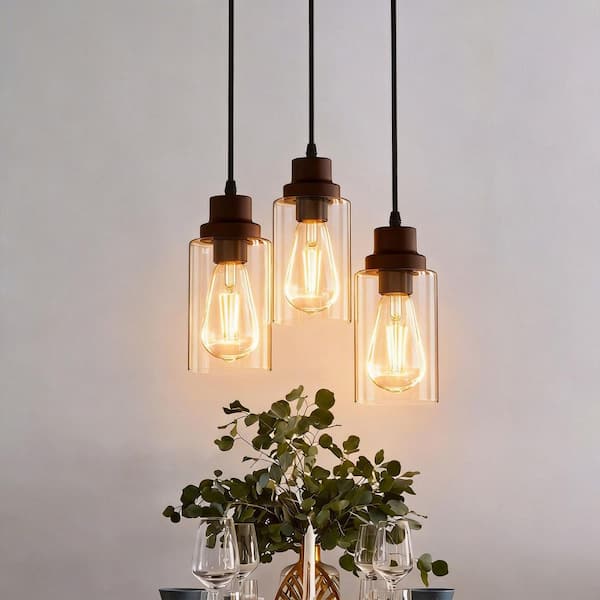 Emeritpro 3-Light Oil Rubbed Bronze Kitchen Island Pendant Light