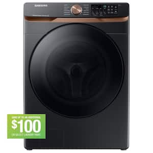 5 cu. ft. Extra Large Capacity Smart Front Load Washer in Brushed Black with Super Speed Wash and Steam