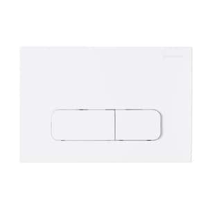Wall Mount Dual Flush Actuator Plate with Rectangle Push Buttons in Matte White