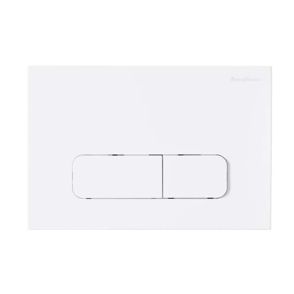 Swiss Madison Wall Mount Dual Flush Actuator Plate with Rectangle Push Buttons in Matte White