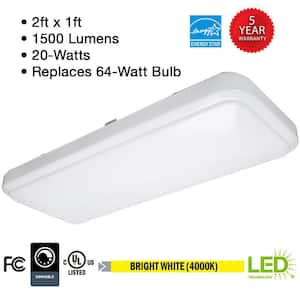 2 ft. x 10 in. Kitchen Lighting LED Flush Mount Rectangular Ceiling Light Fixture 1500 Lumens 4000K Bright White