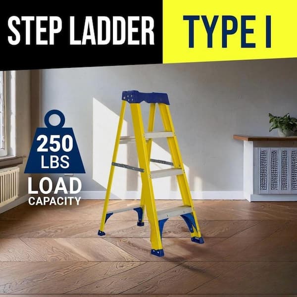 5 ft. Fiberglass Leaning Step Ladder (8 ft. Reach), 250 lbs. Load