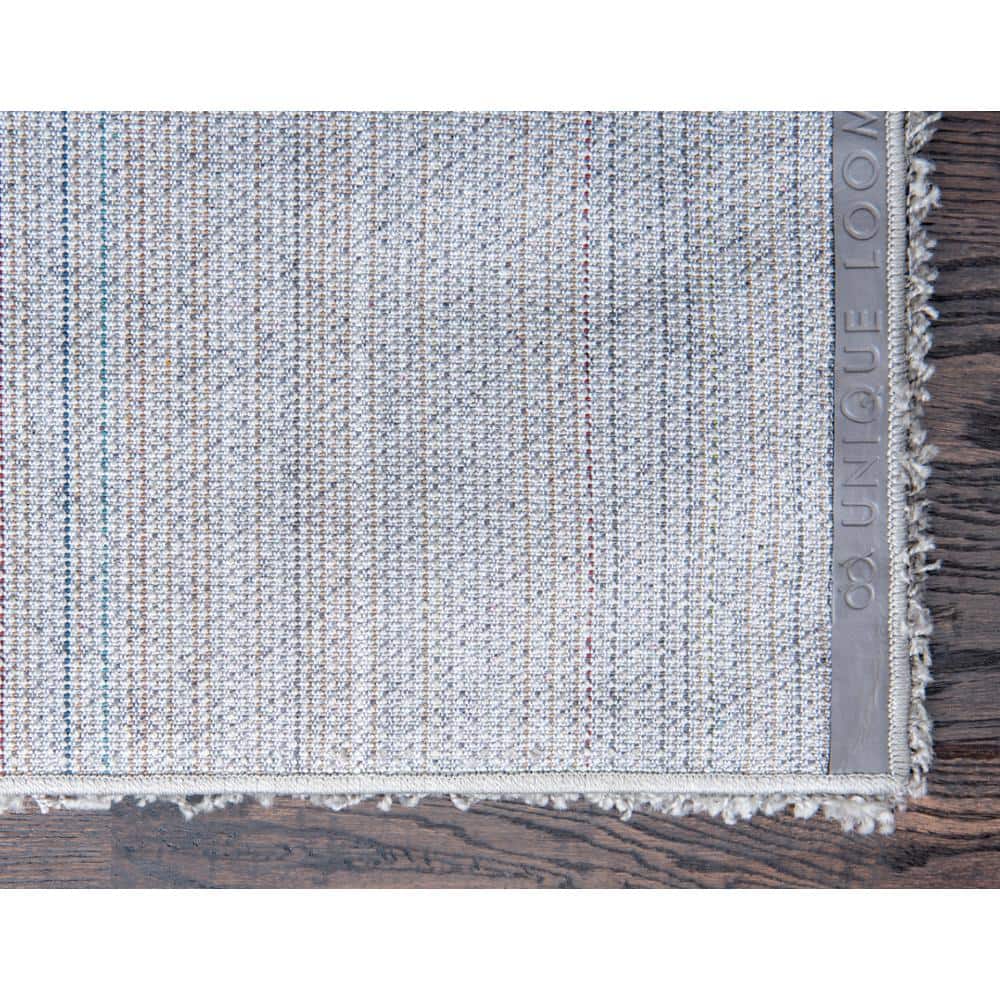 Cloud Gray Synthetic Shag Runner Rug 2' 6" x 10' - Stain-Resistant, Easy Care