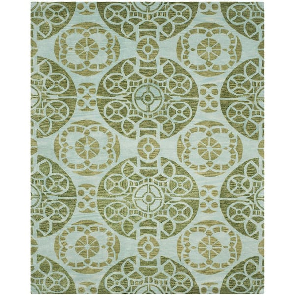 Wyndham 10 ft. x 14 ft. Turquoise/Green Floral Area Rug
