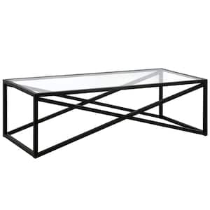 Calix 54 in. Blackened Bronze Rectangle Glass Coffee Table