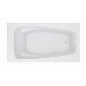 Renaissance 60 in. x 32.75 in. Rectangular Soaking Bathtub with Reversible Hand Drain in White