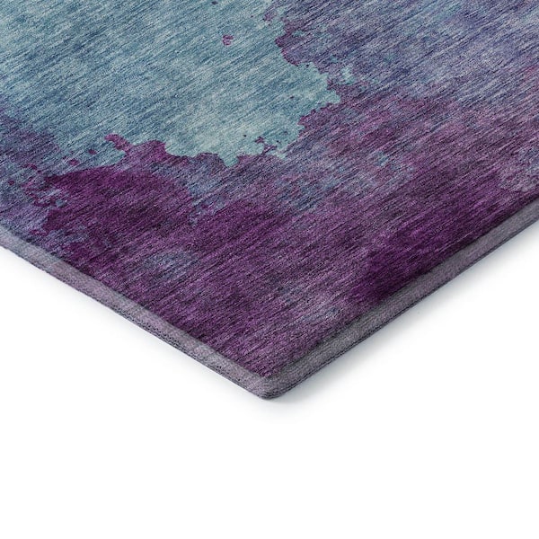 Mayfield Premium Machine Washable Abstract AMF1138 Sky 2 ft. 3 in. x 7 ft. 6 in. Runner Rug