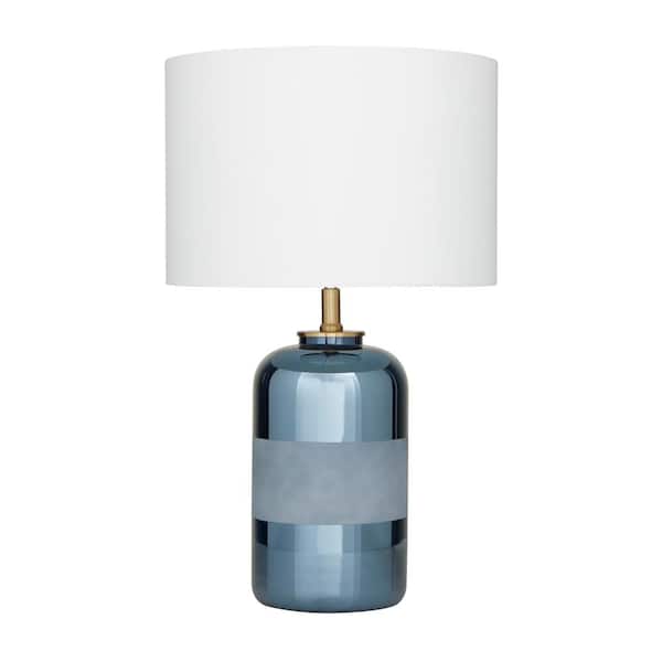 Litton Lane 24 in. Blue Ceramic Task and Reading Table Lamp