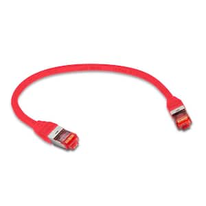 CAT6A 10GBPS Professional Grade, SSTP 26 AWG Patch Cable 1 ft. Red (5-Pack)