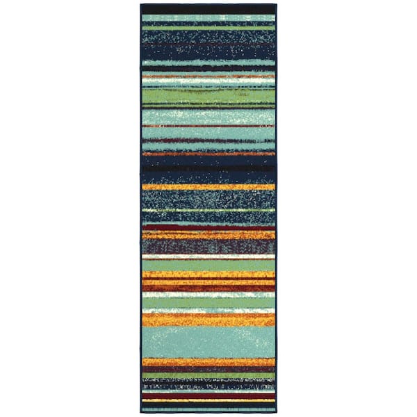 runページ Ottomanson Ottohome Collection Non-Slip Rubberback Striped