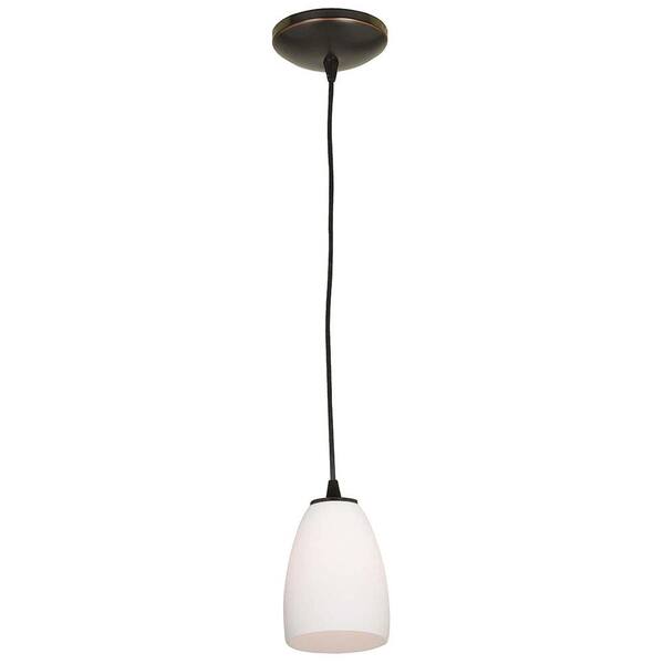 Access Lighting 1-Light Pendant Brushed Steel Finish Opal Glass-DISCONTINUED