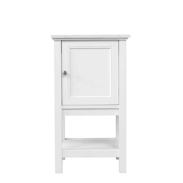Unbranded Timeless Home Gina 19 in. W x 18.38 in. D x 33.75 in. H Single Bathroom Vanity in White with Carrara White Marble