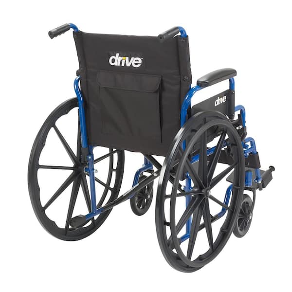 Drive Medical Blue Streak Wheelchair with Flip Back Desk Arms, 16