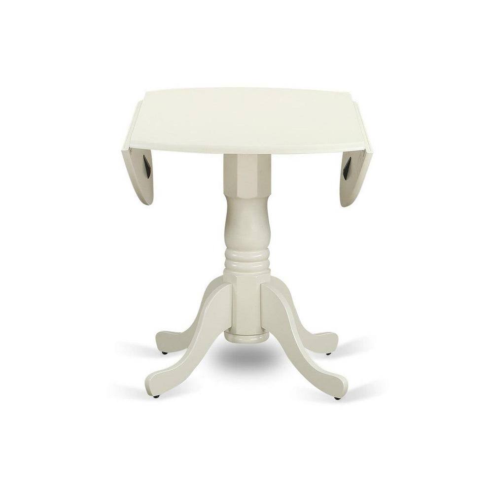 Linen White Round Dining Table with Dark Coffee Upholstered Chairs