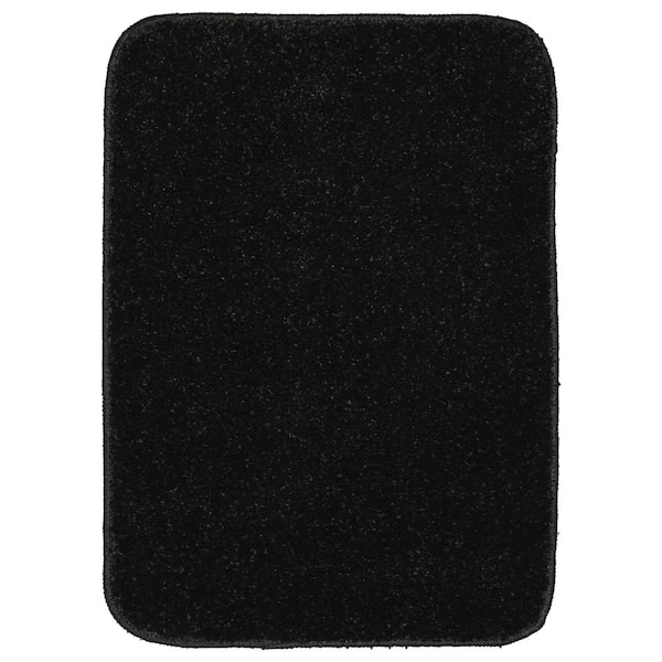 Garland Rug Gramercy Black 17 in. x 24 in. Solid Polypropylene Bath Mat