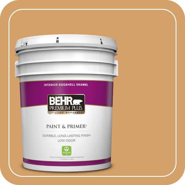 BEHR PREMIUM PLUS 5 gal. #300D-5 Desert Caravan Eggshell Enamel Low Odor Interior Paint & Primer