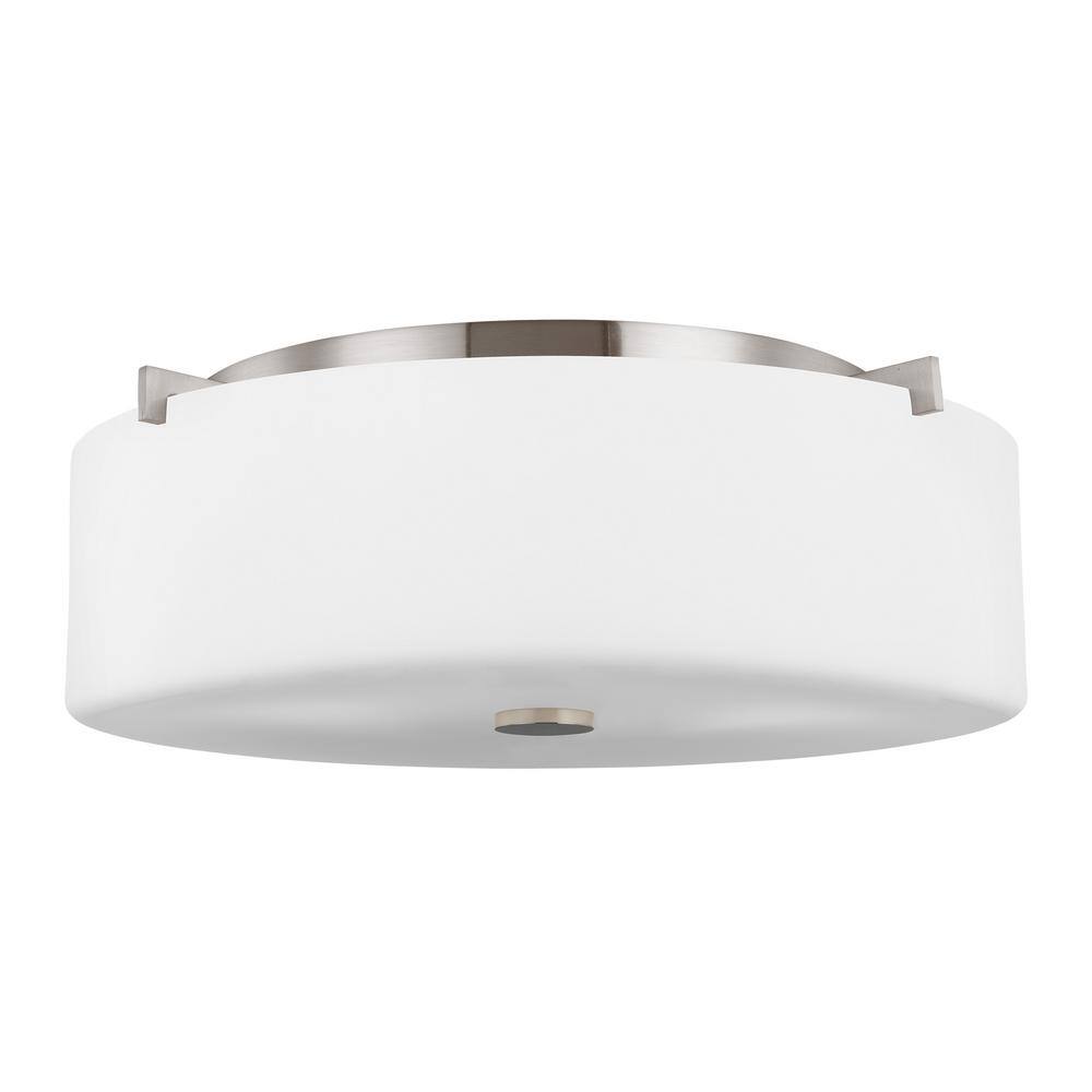 Sunset Drive 16 in. 3-Light Brushed Steel Flush Mount price history on PriceWatchPro