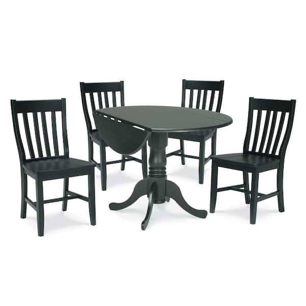 International Concepts Brynwood 5 Piece 42 in. Black Round Drop