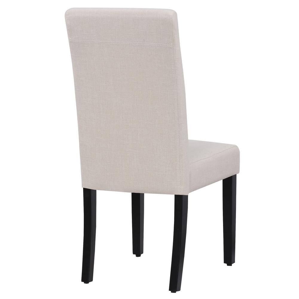 Sophisticated Beige Linen Upholstered Parsons Side Chair