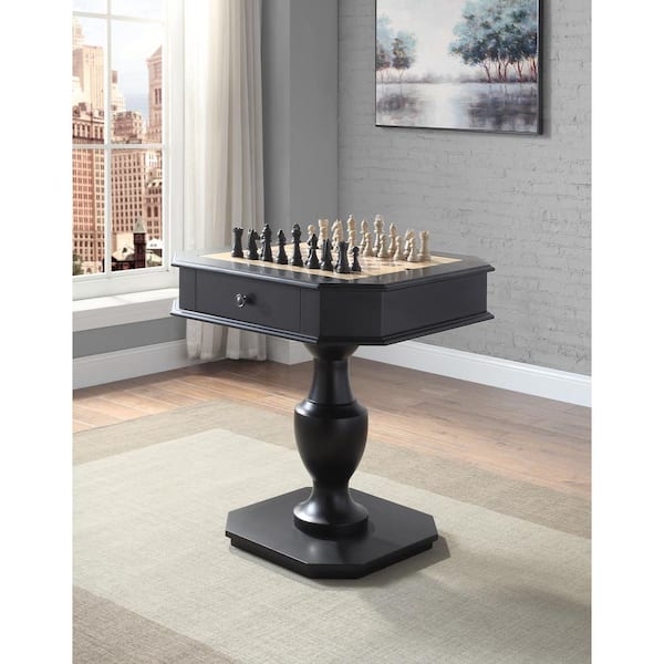Acme Furniture Galini 28 in. Black Square Wood Game Table