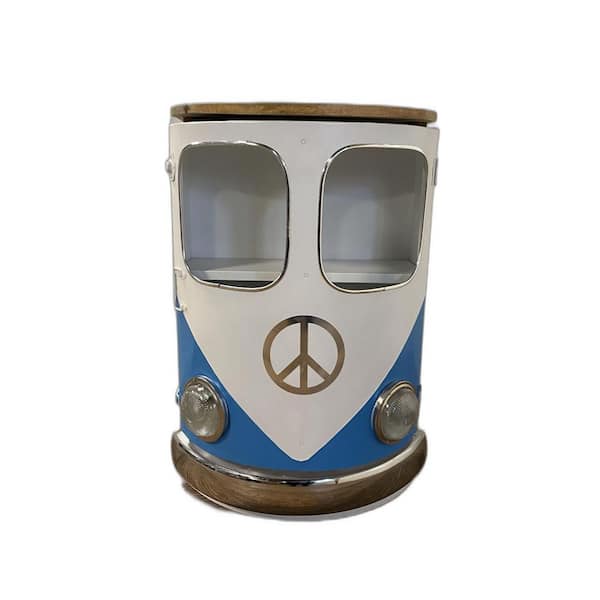 Shelly Blue and White 20 in. W Nightstand