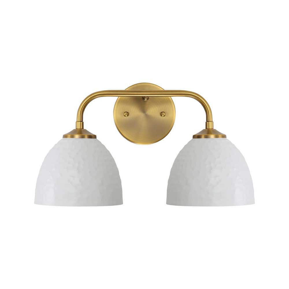 Shepard 7.25 in. 2 Light Modern Brass Vanity Light with Matte White Shade price history on PriceWatchPro