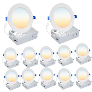 6 in. Night Light 60-Watt Equivalent LED Downlight Integrated 5CCT Selectable Ultra-Thin Recessed Lighting Kit (12-Pack)
