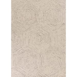 Bernadette Ivory 8 ft. x 10 ft. Rectangle Abstract Wool Area Rug