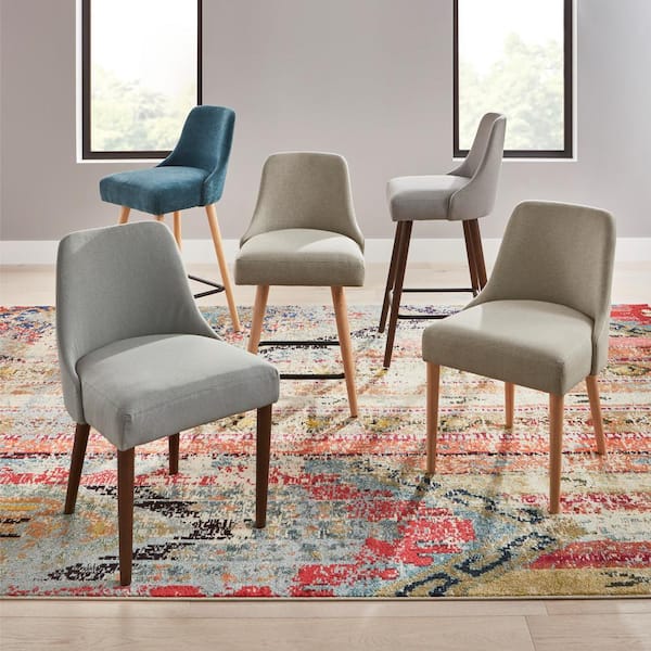 Benfield Sable Brown Wood Upholstered Dining Chair with Stone Gray Seat (Set of 2) (20.6 in. W x 32 in. H)