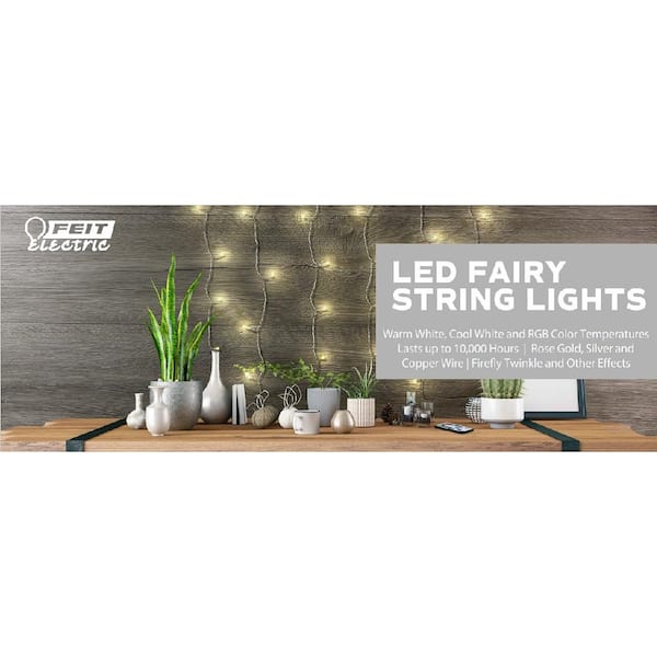 Feit Electric 20-Light 6 ft. Battery Operated Mini LED Indoor Copper Wire  Warm White Fairy String Light (1-Pack) FY6-20/CPR - The Home Depot