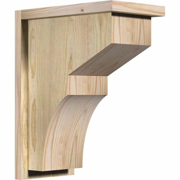 Ekena Millwork 8 in. x 14 in. x 18 in. Monterey Rough Sawn Douglas Fir Corbel with Backplate