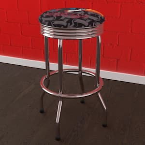 Guinness Toucan 29 in. Red Backless Metal Bar Stool with Vinyl Seat