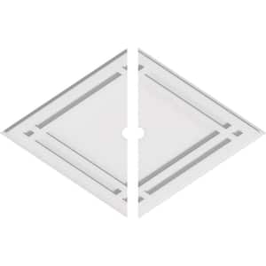 22 in. W x 14-5/8 in. H x 1 in. ID x 1 in. P Diamond Architectural Grade PVC Contemporary Ceiling Medallion (2-Piece)