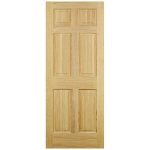 Builders Choice 36 in. x 80 in. 6-Panel Clear Pine Interior Door Slab ...