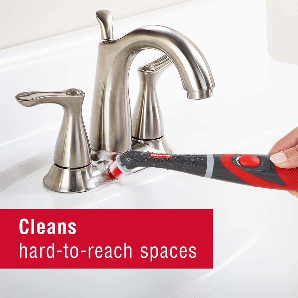 Gray and Red Cordless Electric Power Scrubber with Grip Handle