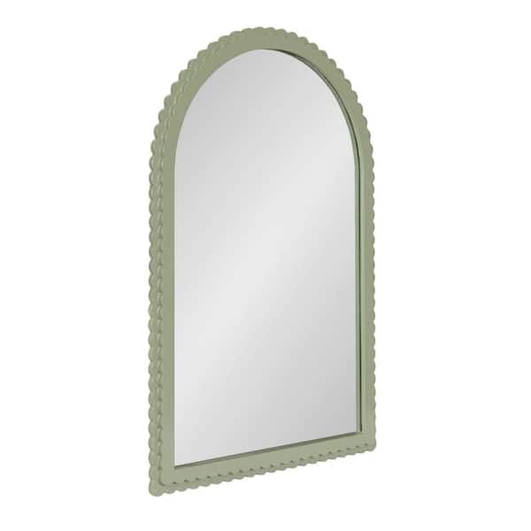 Scallia Green 20 in. x 30 in. Arch Wood Wall Mirror