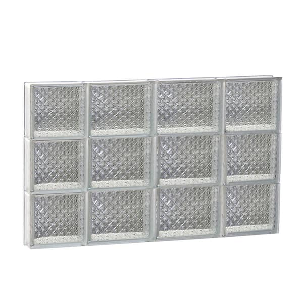 Clearly Secure 27 in. x 17.25 in. x 3.125 in. Frameless Diamond Pattern Non-Vented Glass Block Window
